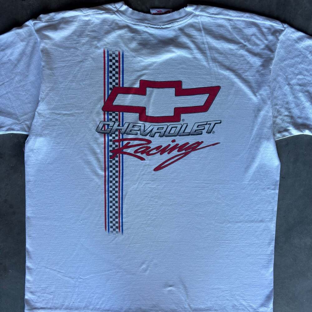 Vintage Chevrolet Racing Graphic Logo NASCAR T-Shirt - Picture 2 of 5